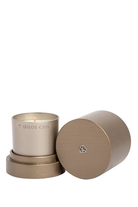 ARMANI CASA HOLA SCENTED CANDLE IN GLASS AND WOODEN BOX - MUD - DIAM. 8,6 X 9,0 H CM - INCH. 3,4X3,5 H